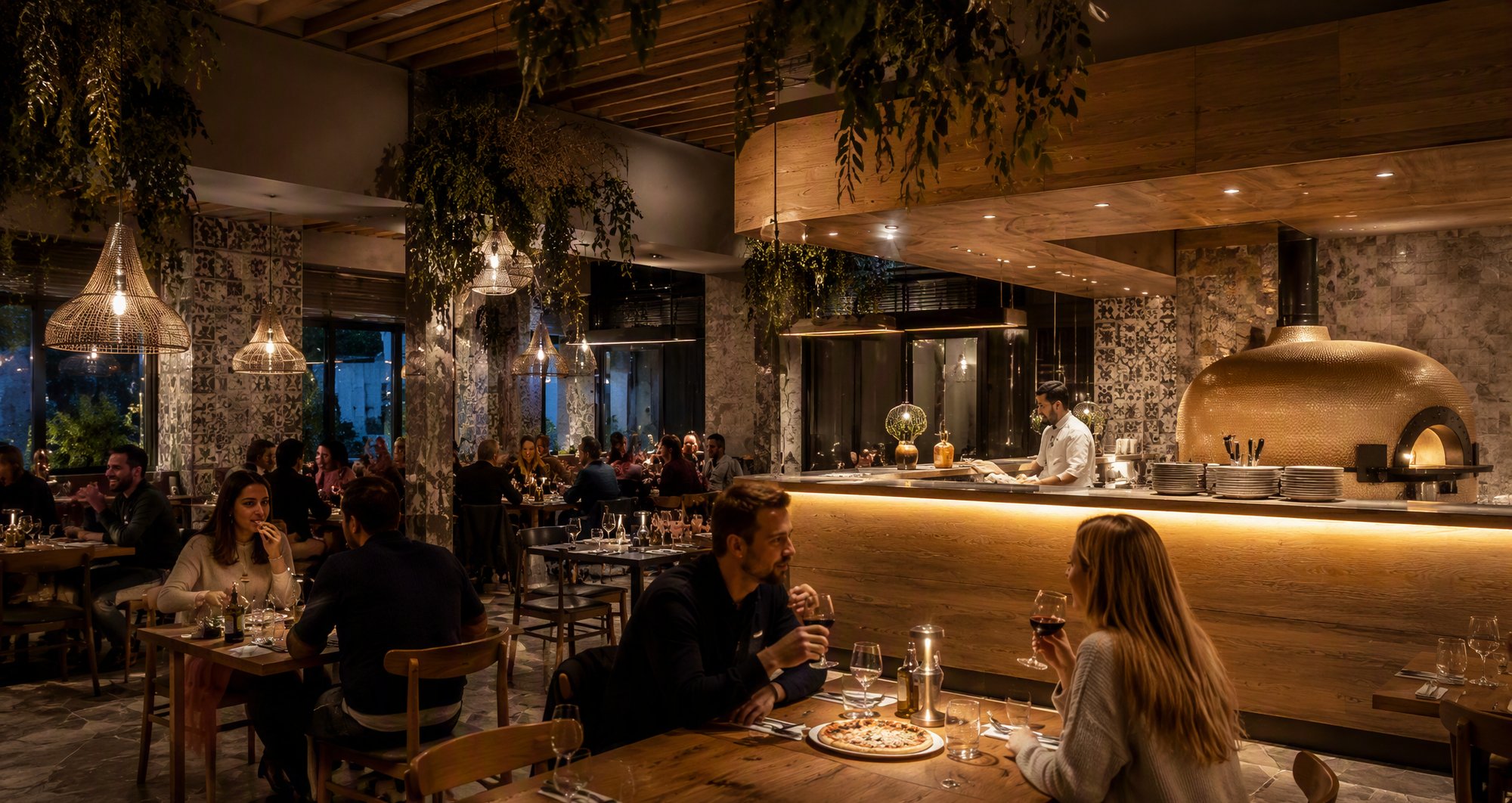 La sala di Gusto vista dal forno