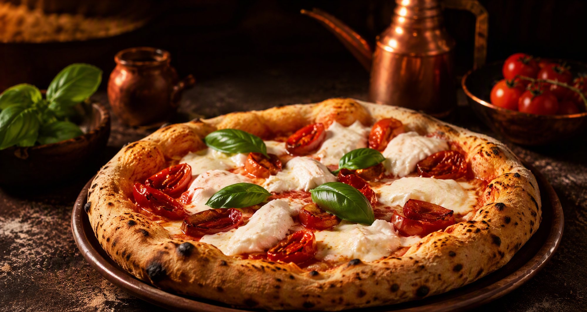 Pizza margherita appena sfornata da Gusto